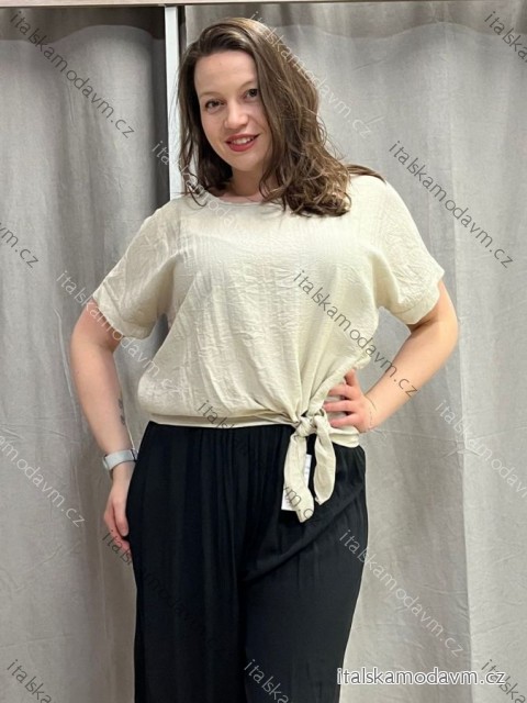 Tričko krátky rukáv dámske nadrozmer (44/46/48 ONE SIZE) TALIANSKA MÓDA IM725035