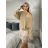 Šaty so svetrom bez rukávu dámske (S/M ONE SIZE) TALIANSKA MÓDA IMWAE234284/DUR hnedá S/M
