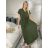 Šaty dlhé krátky rukáv dámske plisované Sona (S/M ONE SIZE) TALIANSKA MóDA IMC24258/DU Khaki S/M/L