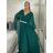 Šaty dlhé společenské elegantný krátky rukáv dámske (S/M/L ONE SIZE) TALIANSKA MÓDA IMPSH2550410
