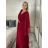 Šaty dlhé společenské elegantný krátky rukáv dámske (S/M/L ONE SIZE) TALIANSKA MÓDA IMPSH2550410