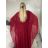 Šaty dlhé společenské elegantný krátky rukáv dámske (S/M/L ONE SIZE) TALIANSKA MÓDA IMPSH2550410/DU M / L vínová