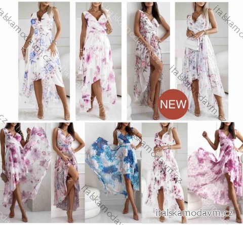 Šaty šifónové kvetované bez rukávov dámske (XS/S/M ONE SIZE) TALIANSKA MÓDA IMWB25891