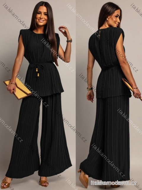 Souprava elegantní top bez rukávu a kalhoty dlouhé dámské (XS/S/M ONE SIZE) ITALSKÁ MÓDA IMWGB25955