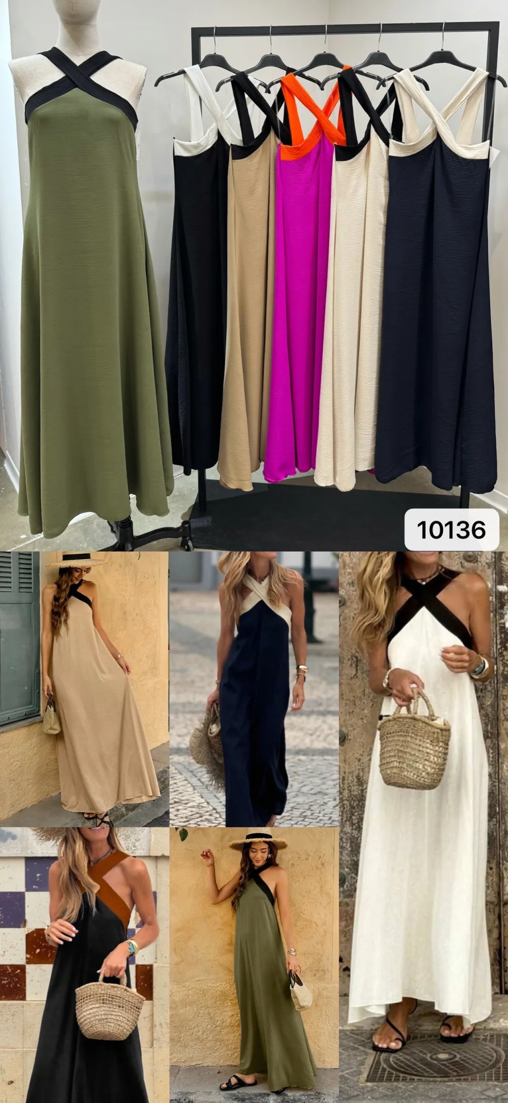 Šaty dlhé letné bez rukávov dámske (S/M/L ONE SIZE) TALIANSKA MÓDA IMPOC2510136