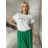 Tričko oversize krátký rukáv dámské PROSECCO  (S/M/L ONE SIZE) ITALSKÁ MÓDA IMD23807/DU S/M/L bílá