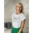 Tričko oversize krátký rukáv dámské PROSECCO  (S/M/L ONE SIZE) ITALSKÁ MÓDA IMD23807/DU S/M/L bílá