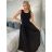 Šaty letné bez rukávu dámske PAGE (S/M/L ONE SIZE) TALIANSKA MÓDA IM725020/DU S/M/L čierna