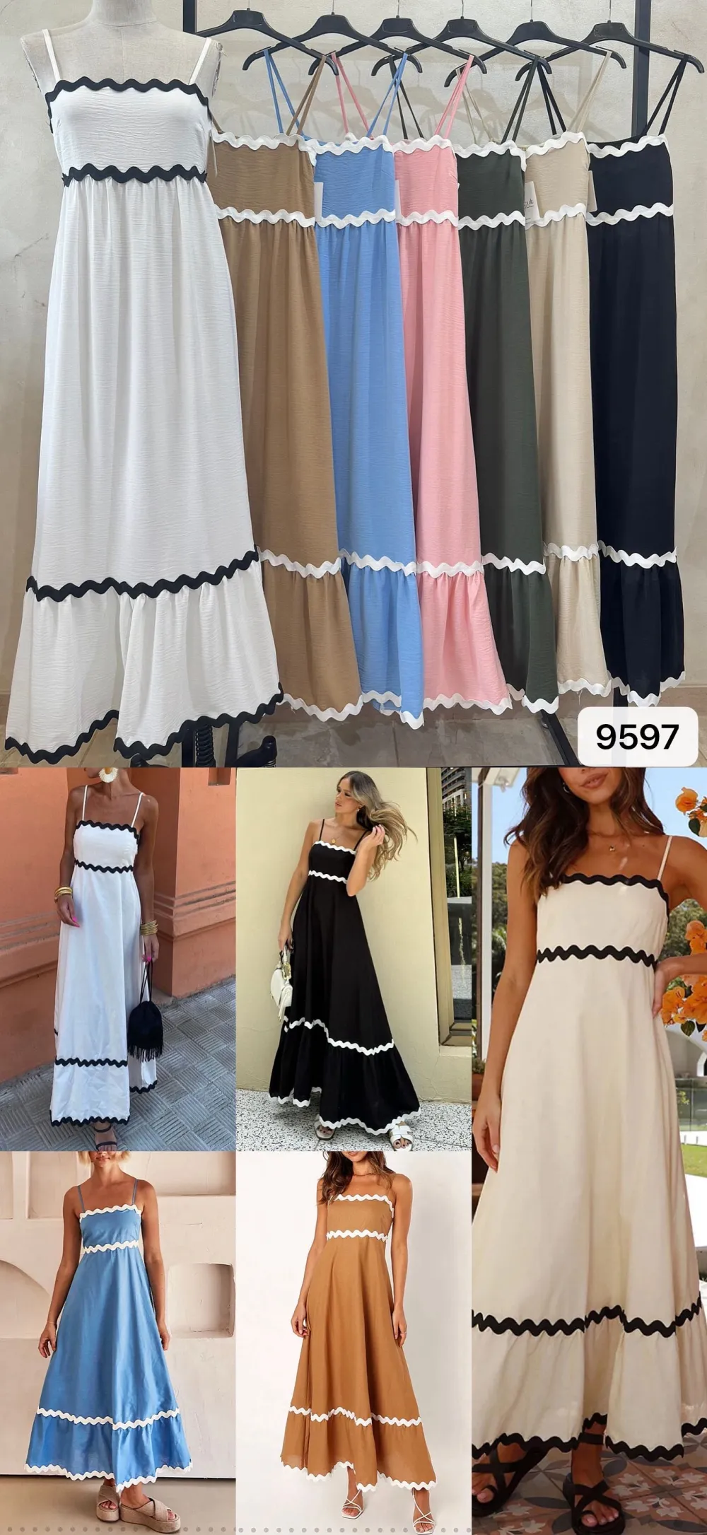 Šaty dlhé voľnočasové letné na ramienka dámske (S/M/L ONE SIZE) TALIANSKA MÓDA IMPOC259597