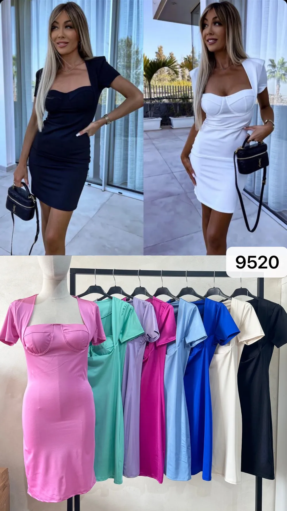Šaty krátke letné krátky rukáv dámske (S/M/L ONE SIZE) TALIANSKA MÓDA IMPOC259520