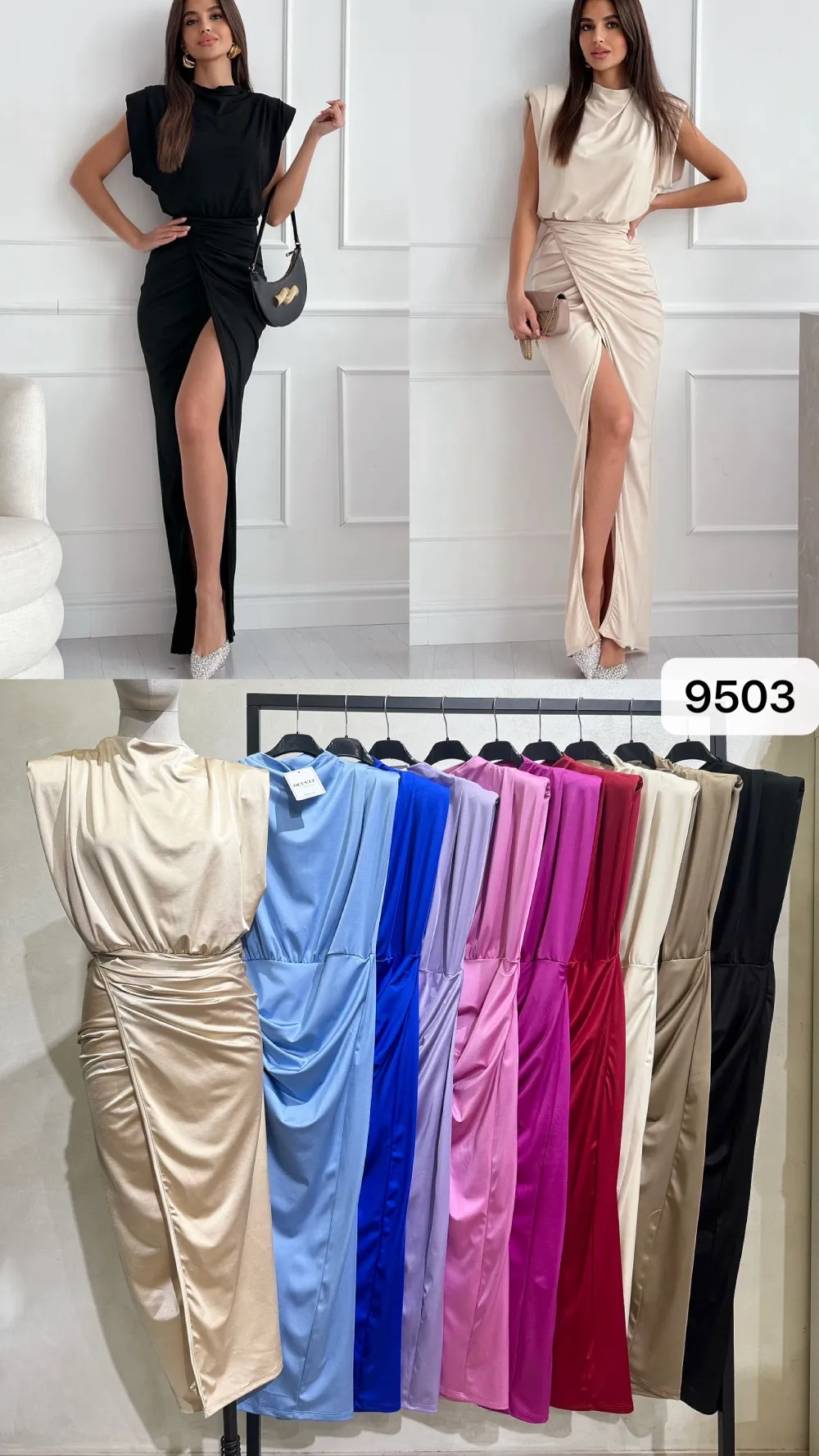 Šaty dlhé elegantné bez rukávov dámske (S/M/L ONE SIZE) TALIANSKA MÓDA IMPOC259503