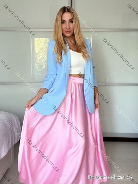 Sako dlouhý rukáv dámské (S/M ONE SIZE) ITALSKÁ MÓDA IMPVN2522493/DU -   světle modrá -   S/M