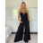 Nohavice elegantné s opaskom dámske (S/M/L ONE SIZE) TALIANSKA MóDA IMSM25GIZELE/DU -   hnedá
 -   S/M/L