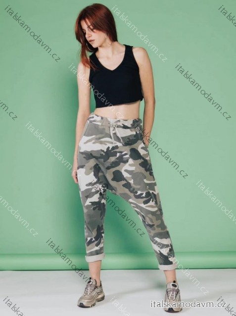Tepláky baggy dámské maskáč (S/M ONE SIZE) ITALSKÁ MÓDA IMM22369