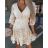 Šaty elegantné krajkové dlhý rukáv dámske (S/M/L ONE SIZE) TALIANSKA MÓDA IMPOC236367