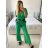 Overal dlhý elegantný krátky rukáv dámsky (S/M ONE SIZE) TALIANSKA MÓDA IMWD24386/DU -   zelená
 -   S / M
