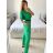 Overal dlhý elegantný krátky rukáv dámsky (S/M ONE SIZE) TALIANSKA MÓDA IMWD24386/DU -   zelená
 -   S / M