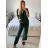Overal dlhý elegantný krátky rukáv dámsky (S/M ONE SIZE) TALIANSKA MÓDA IMWD24386/DU -   zelená
 -   S / M