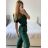 Overal dlhý elegantný krátky rukáv dámsky (S/M ONE SIZE) TALIANSKA MÓDA IMWD24386/DU -   zelená
 -   S / M