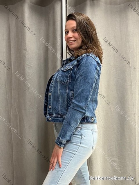Bunda riflová dámská (S-2XL) M.SARA MSR24A2090-4/DR modrá 2XL
