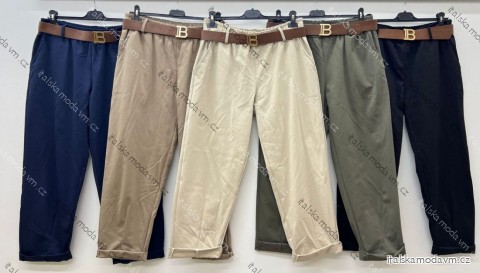 Kalhoty elegantní s páskem dámské nadrozměr (44/46/48 ONE SIZE) ITALSKÁ MÓDA IM425327