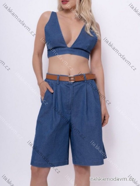 Kraťasy šortky letní elegantní s páskem dámské (S/M/L ONE SIZE) ITALSKÁ MÓDA IMM25M18525