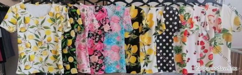 Tričko citronky lemon krátký rukáv dámské (XS/S/M ONE SIZE) ITALSKÁ MÓDA IMM25M1125