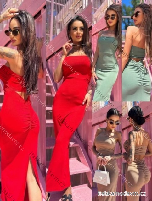 Šaty dlouhé elegantní letní carmen přes prsa dámské (XS/S/M ONE SIZE) ITALSKÁ MÓDA IMM25M34075