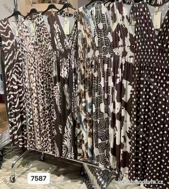 Šaty dlhé letné icecool bez rukávov dámske (XS/S/M ONE SIZE) TALIANSKA MÓDA IMM25M7587
