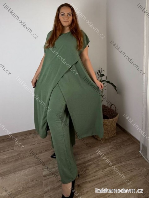 Komplet elegantní krátky rukáv dámske nadrozmer (50/52/54 ONE SIZE) TALIANSKA MÓDA IM425311