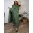 Komplet elegantní krátky rukáv dámske nadrozmer JASMINA (50/52/54 ONE SIZE) TALIANSKA MÓDA IM425311/DU hnědá 50/52/54