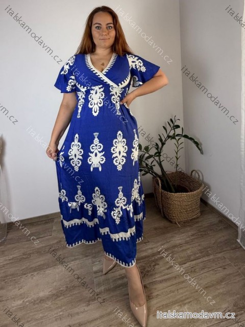 Šaty letní krátký rukáv dámské BELLA (M/L-XL/2XL) IMWGDB21153-3A/DUR