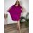 Šaty oversize krátky rukáv dámske nadrozmer (60/62 ONE SIZE) TALIANSKA MÓDA IMD24056/DR 60/62 červená