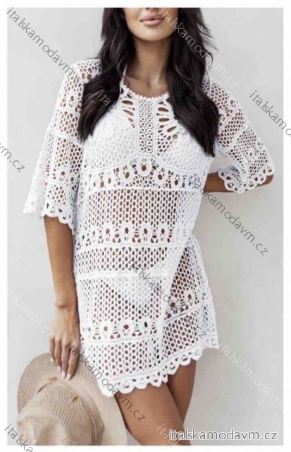 Tunika přehoz krajková přes plavky dámská (S/M/L ONE SIZE) ITALSKÁ MÓDA IMWB251251