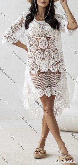 Tunika přehoz krajková přes plavky dámská (S/M/L ONE SIZE) ITALSKÁ MÓDA IMWB251255