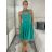 Šaty spoločenské krátke bez rukávu dámske (S/M ONE SIZE) TALIANSKA MÓDA IM3236287/DU S/M zelená