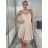 Šaty spoločenské krátke bez rukávu dámske (S/M ONE SIZE) TALIANSKA MÓDA IM3236287