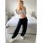 Kalhoty aladinky harémky dlouhé dámské (M/L ONE SIZE) ITALSKÁ MÓDA IMD22212/DUR černá