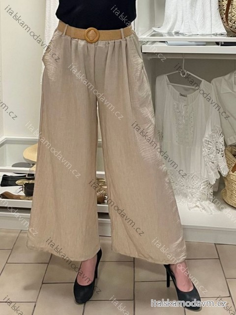 Kalhoty letní s páskem dámské nadrozměr JANE (44/46/48 ONE SIZE) ITALSKÁ MÓDA IM425289/DUR