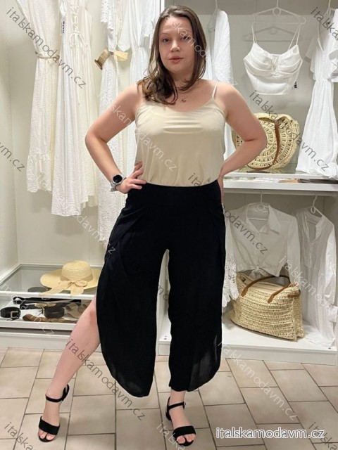 Kalhoty harémky aladinky letní dlouhé dámské JASMINA (S/M/L ONE SIZE) ITALSKÁ MÓDA IM424438/DUR S/M/L Černá