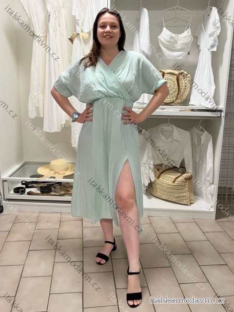 Šaty dlouhé letní krátký rukáv dámské ASTRIA (S/M/L ONE SIZE) ITALSKÁ MÓDA IMC25197/DUR