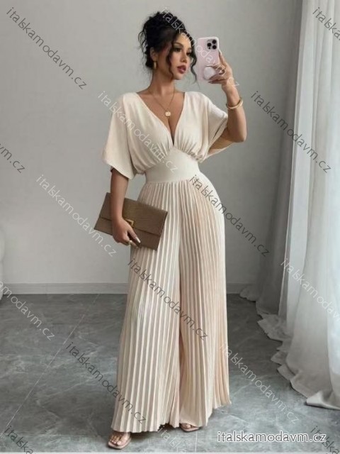 Overal dlhý elegantný krátky rukáv dámsky (XS/S/M ONE SIZE) TALIANSKA MÓDA IMM25m41737