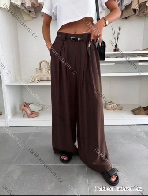 Kalhoty dlouhé letní oversize s páskem dámské (S/M/L ONE SIZE) ITALSKÁ MÓDA IMWGS251154