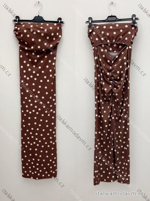 Šaty dlouhé elegantní letní puntík carmen přes prsa dámské (XS/S/M ONE SIZE) ITALSKÁ MÓDA IMM25M34516