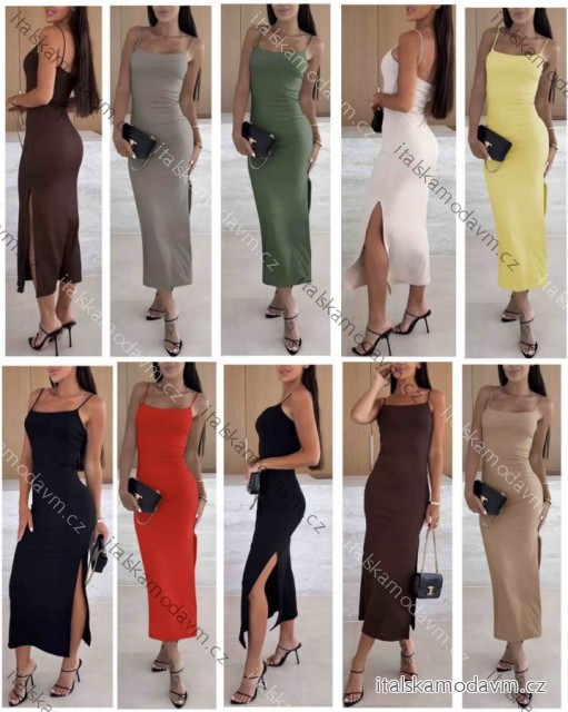 Šaty dlouhé letní na ramínka dámské (XS/S/M ONE SIZE) ITALSKÁ MÓDA IMWB251286
