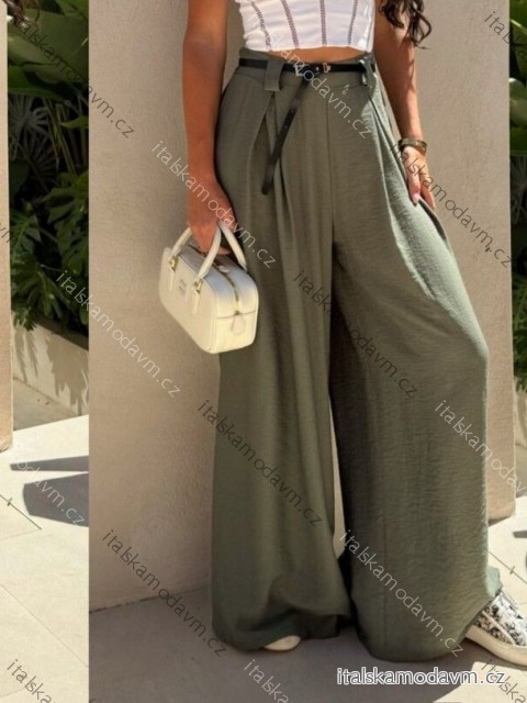 Kalhoty dlouhé letní oversize s páskem dámské (XS/S/M ONE SIZE) ITALSKÁ MÓDA IMWCH251340