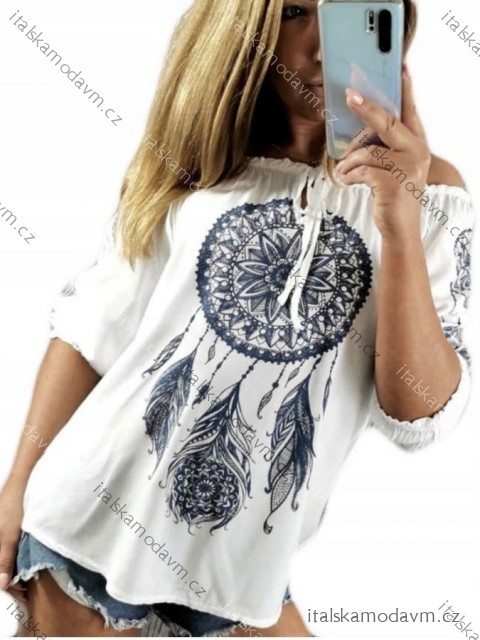 Tričko 3/4 dlouhý rukáv dámské (S/M/L ONE SIZE) ITALSKÁ MÓDA IMWCL251059