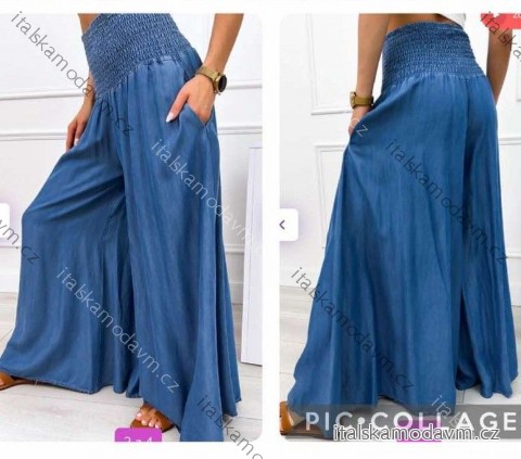Kalhoty dlouhé letní riflové dámské (S/M/L ONE SIZE) ITALSKÁ MÓDA IMWCL251062