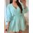 Šaty krátké letní dlouhý rukáv mušelín dámské (XS/S/M ONE SIZE) ITALSKÁ MÓDA IMWHP25539