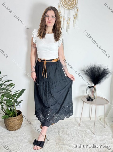 Sukně dlouhá s páskem dámská MERIL (S/M/L ONE SIZE) ITALSKÁ MÓDA IMSM25071/DU